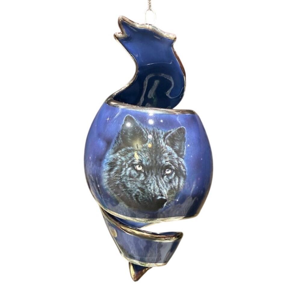 Bradford Editions Vision of the Night Ornament Heirloom Porcelain Wolfs 2003 - Picture 5 of 10